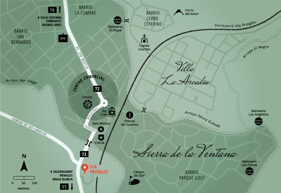 Mapa de Sierra de la Ventana